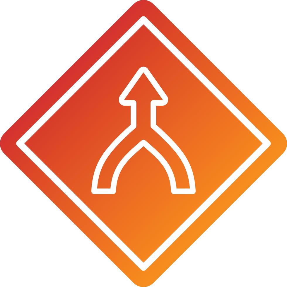 Converging Road Icon Style vector