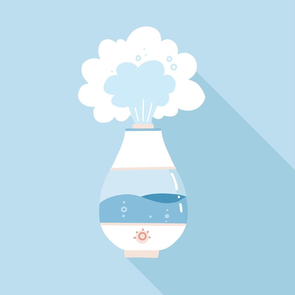 diseño vectorial de humidificador y señal de aparato. elemento web de humidificador eléctrico y difusor. ilustración vectorial plana con sombra. vector