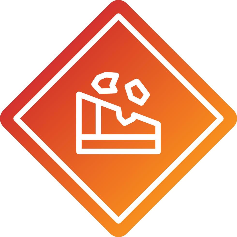 Falling Rocks Icon Style vector