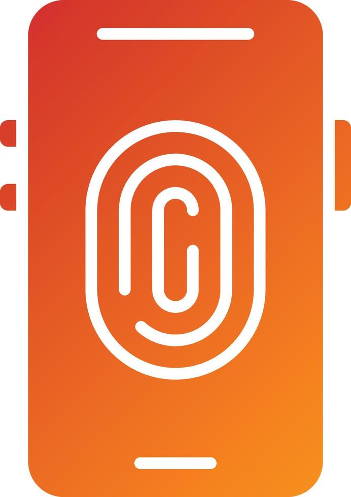 Mobile Fingerprint Icon Style vector