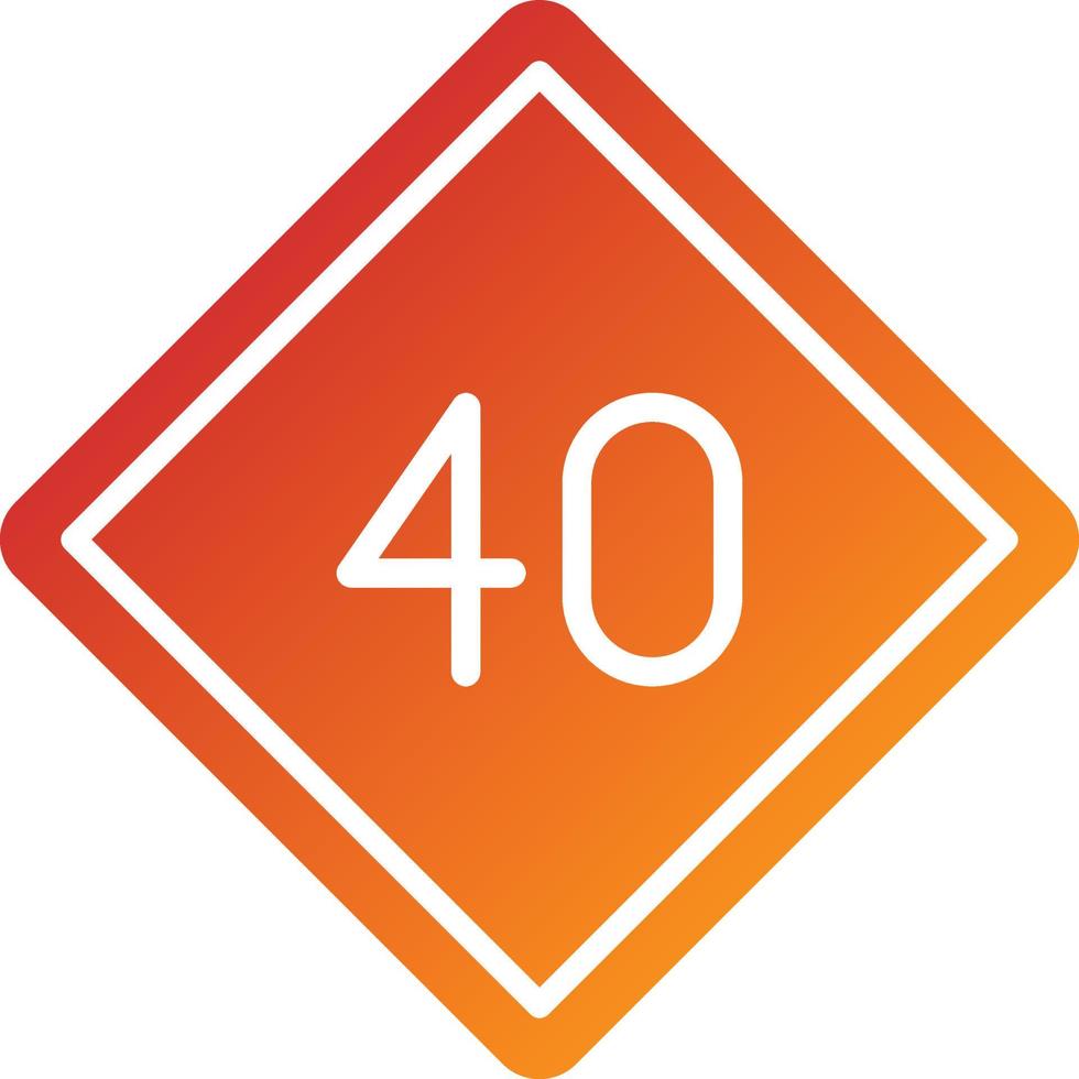 40 Speed Limit Icon Style vector