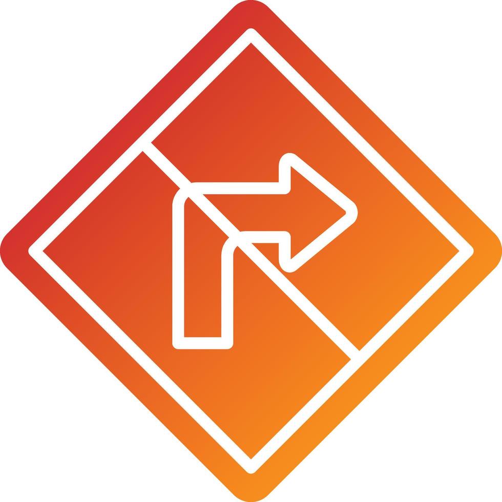 No Right Turn Icon Style vector