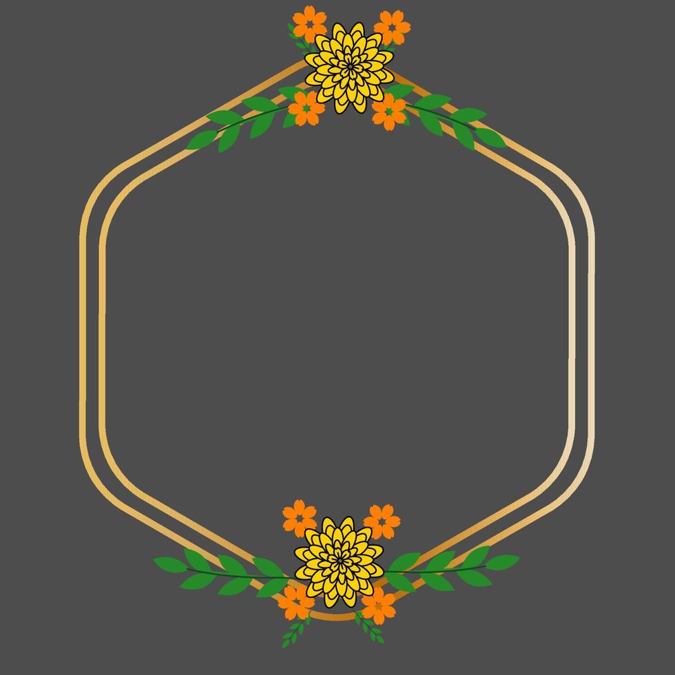 Colored Flowers Frame vector