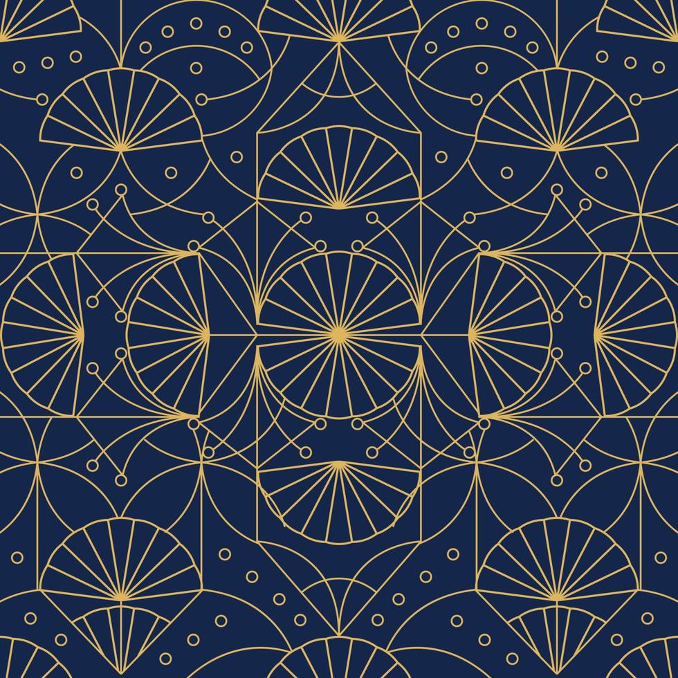 Minimalist Line Art Deco Seamless Pattern Concept vector
