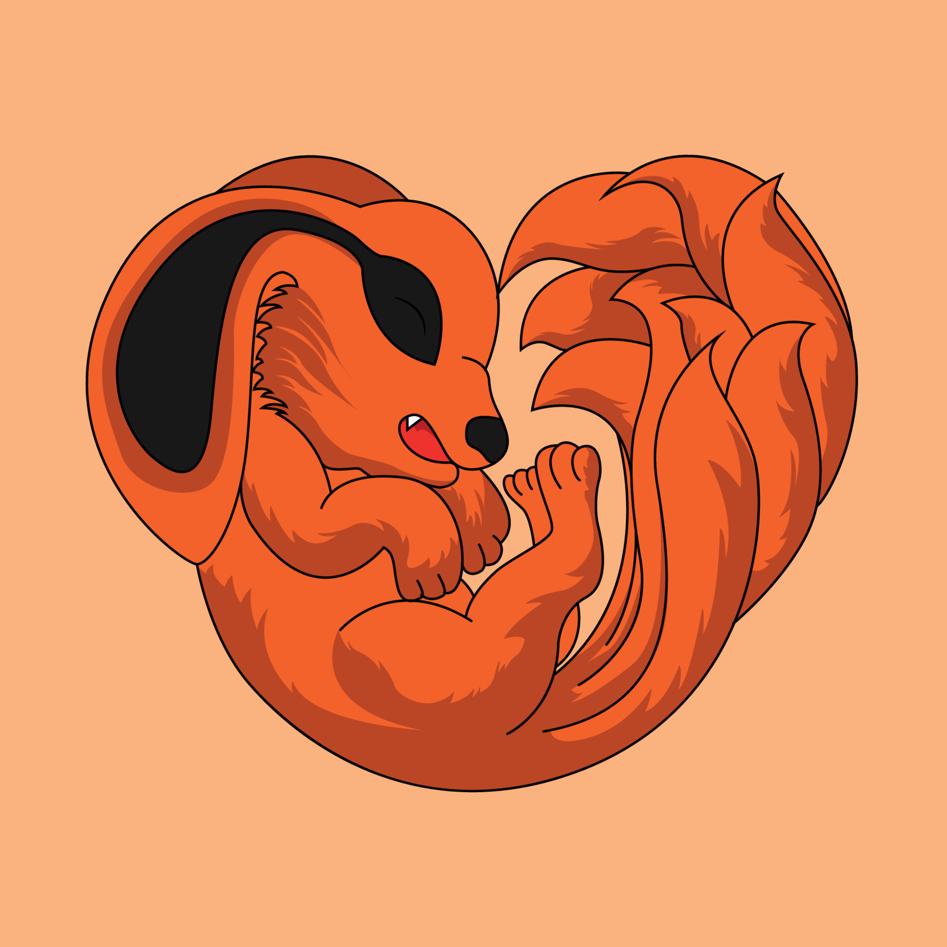 kurama love fun art 6137249 Vector Art at Vecteezy