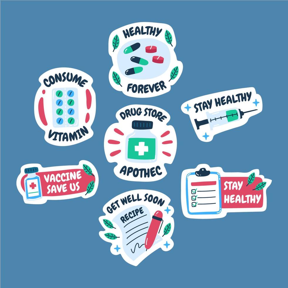 Apothecaries Sticker Set vector