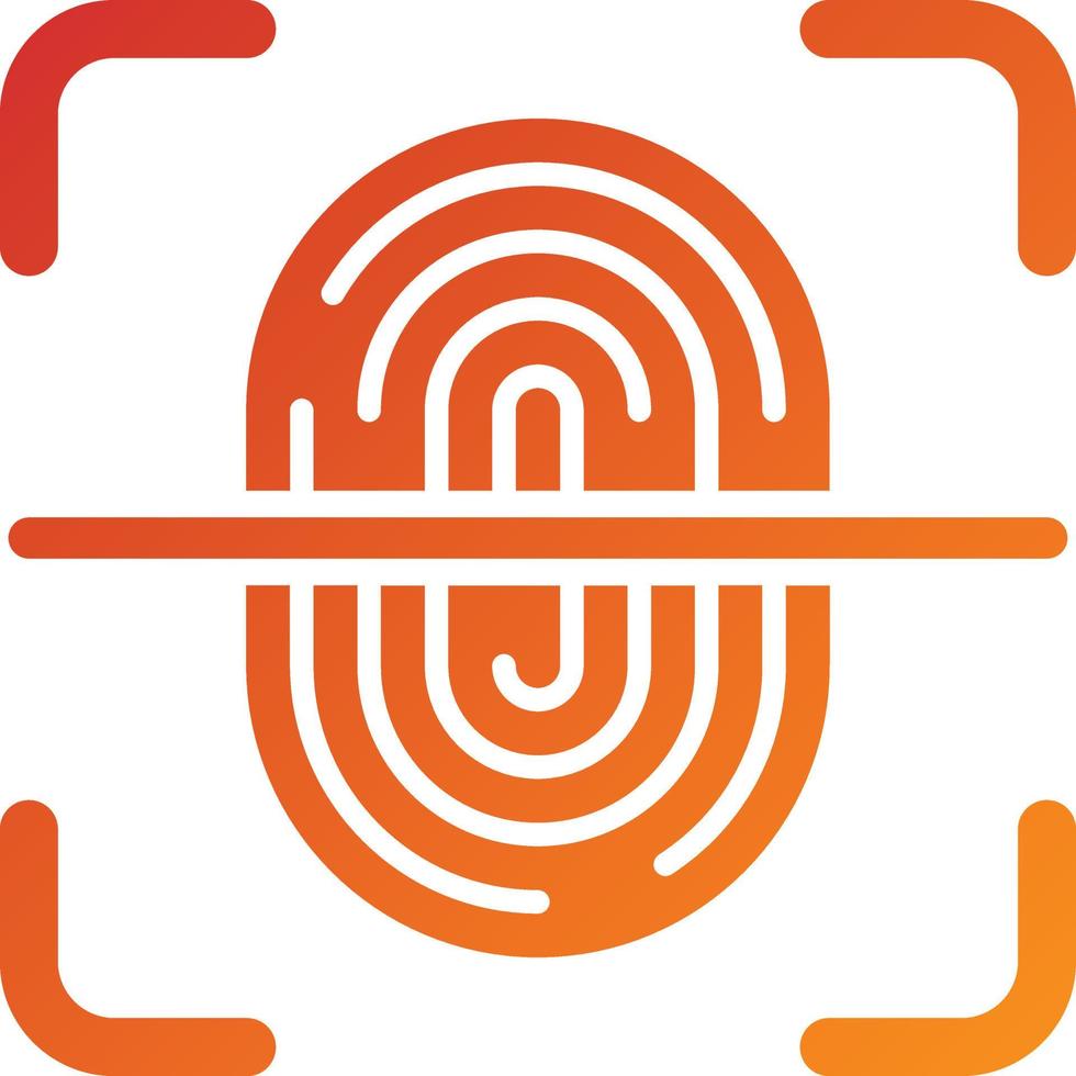 Fingerprint Scan Icon Style vector