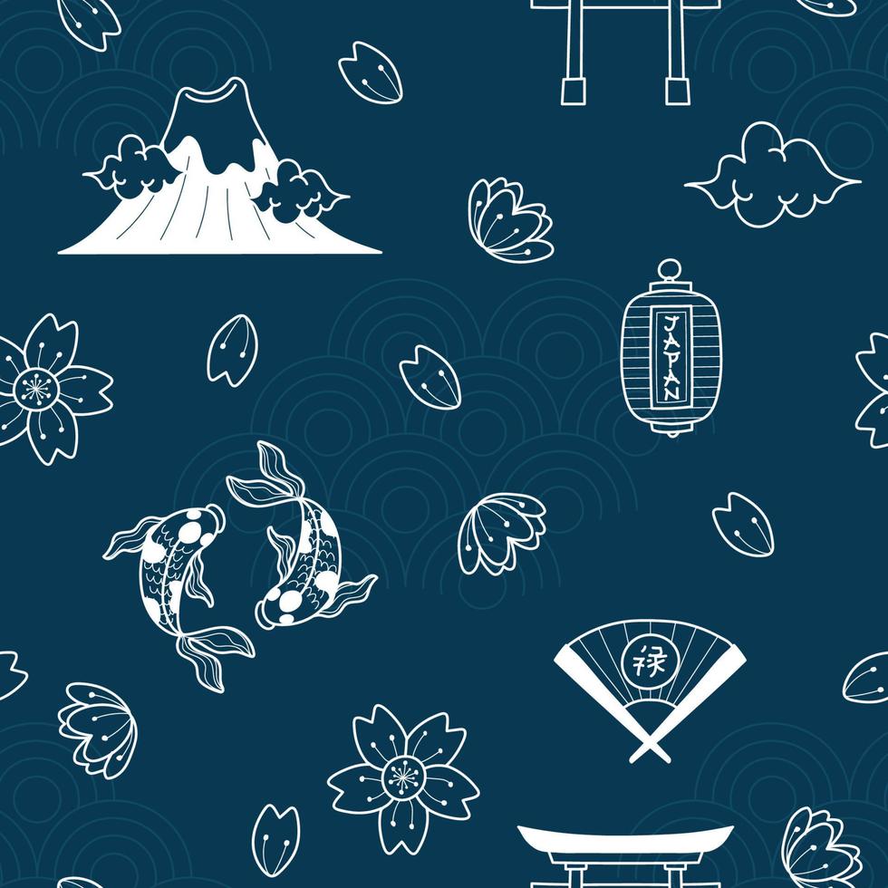 Japanese Elements Pattern vector