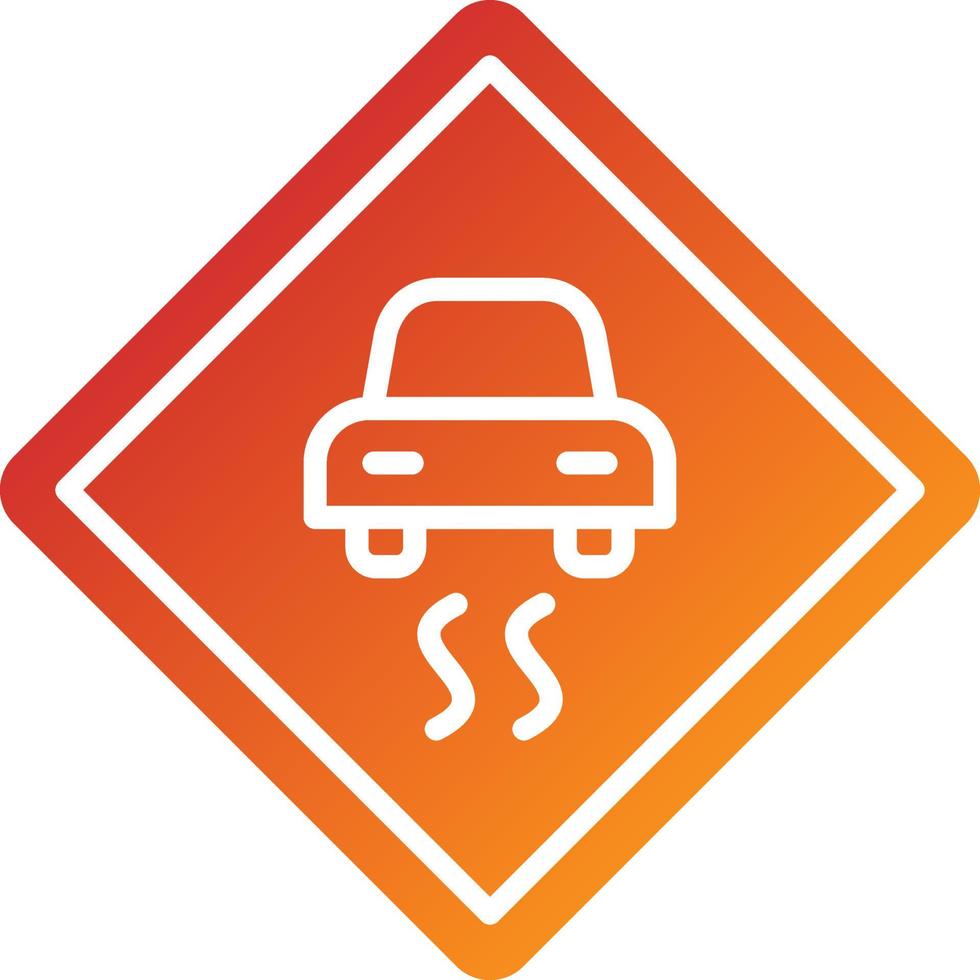 estilo de icono de carretera resbaladiza vector