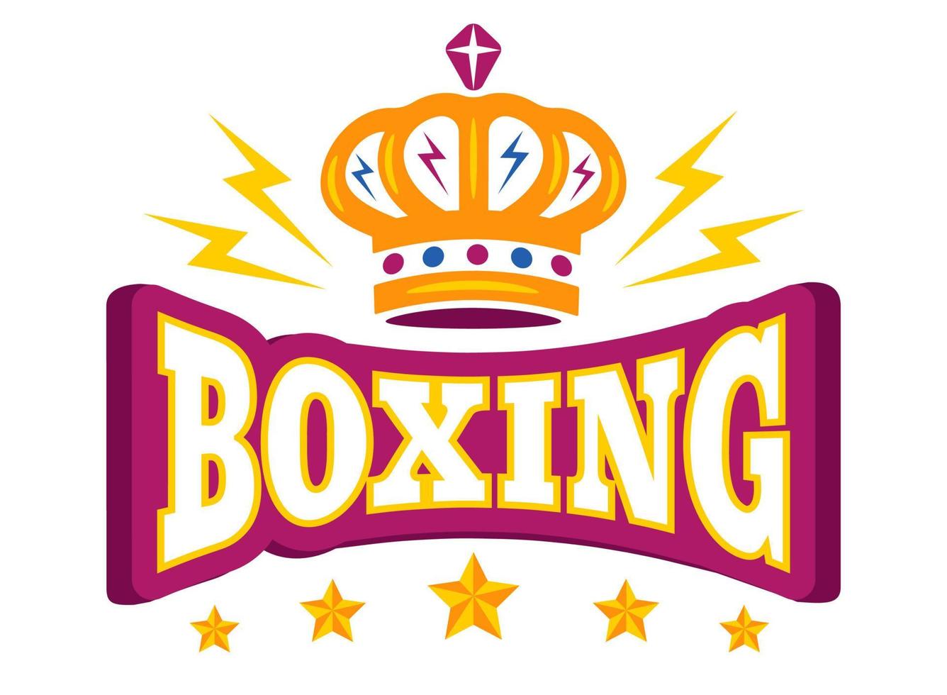 logo vectorial con corona y estrellas para el boxeo. vector