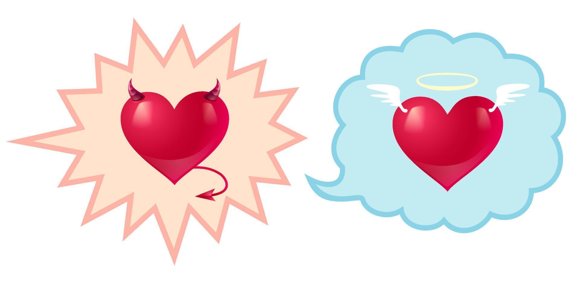 Two hearts for Valentines day. vector