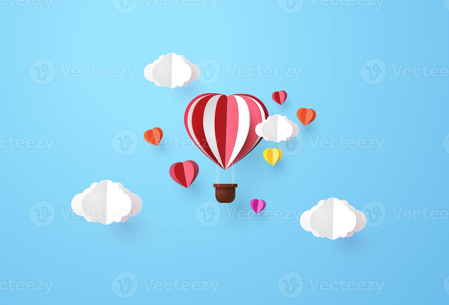 hot air balloon in a heart shape. photo