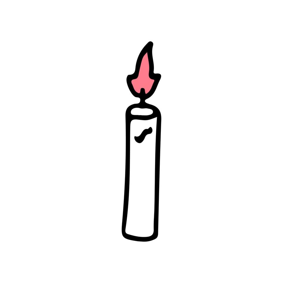 Candle , illustration for t-shirt, sticker, or apparel merchandise. With doodle, retro, and cartoon style. vector