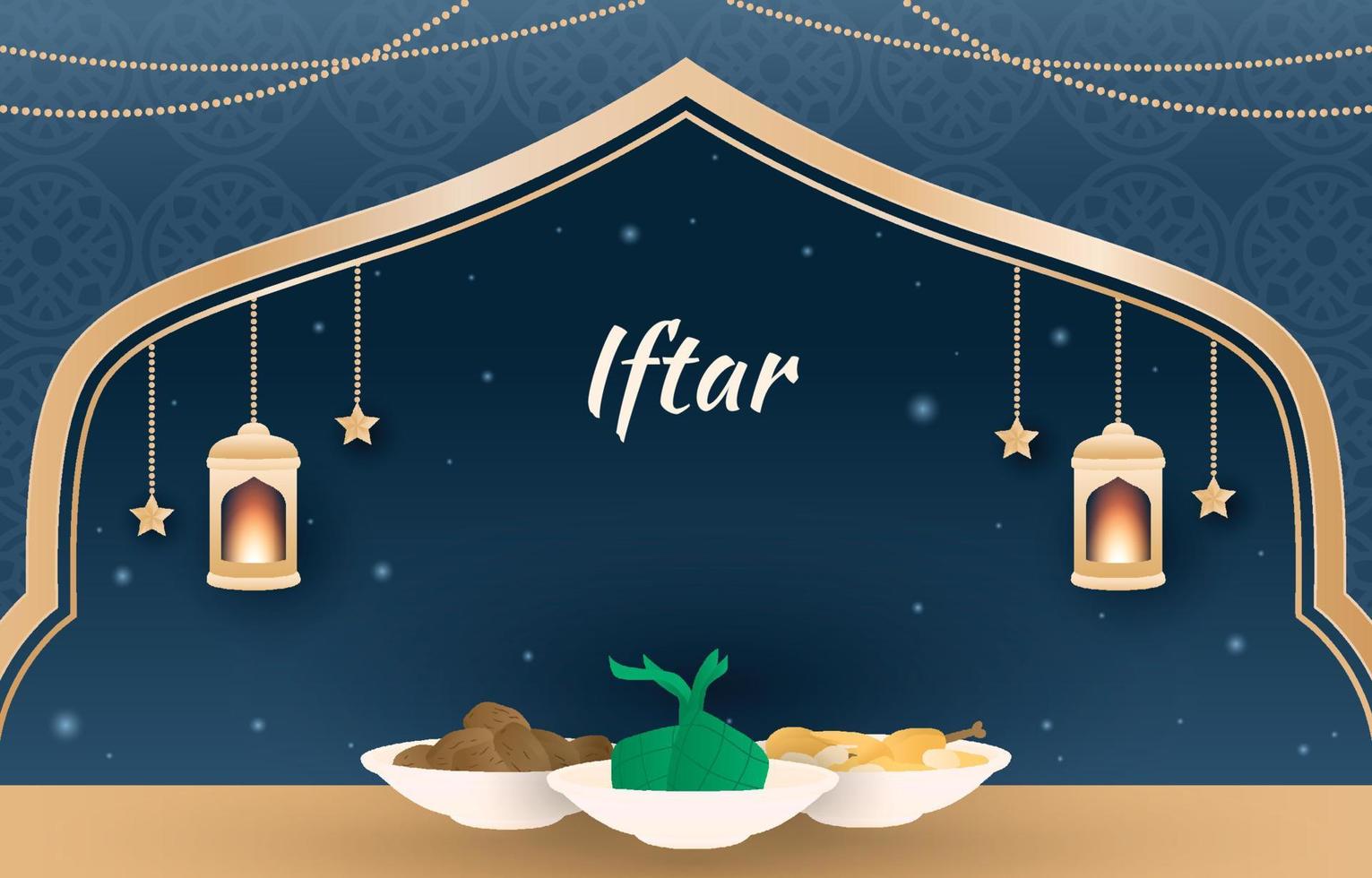 Iftar Food Background vector