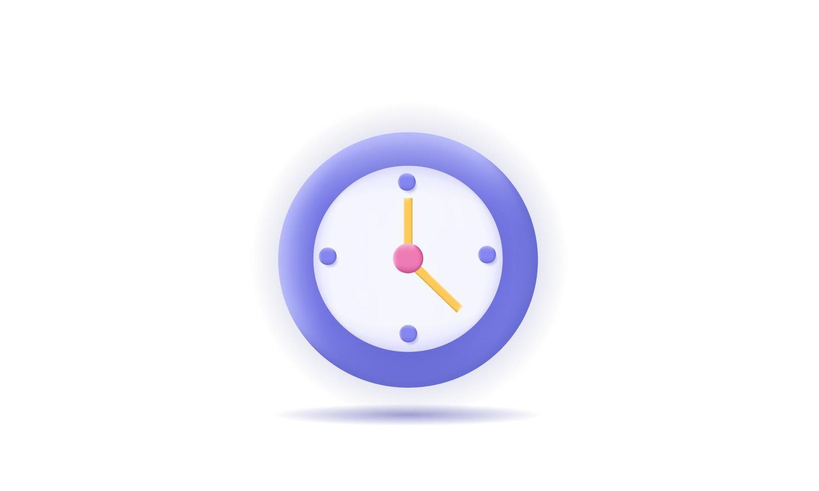 vector creative round clock 3d vector design icon cartoon illustration