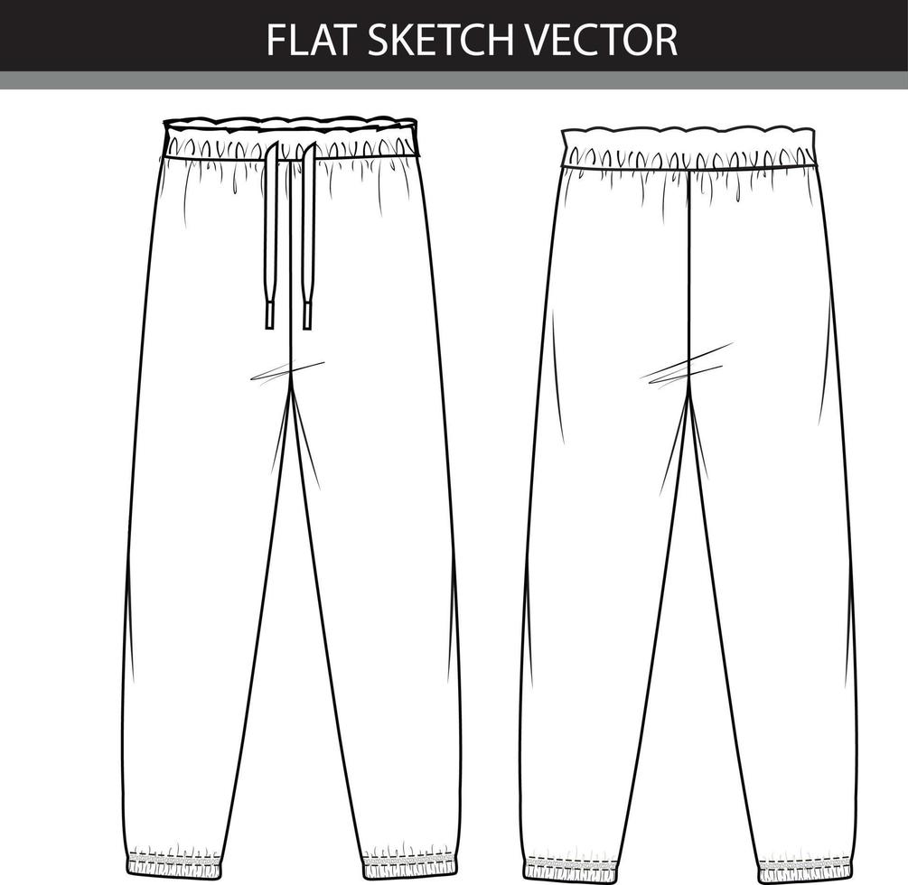 Women's jogger with paper bag waist 6138602 Vector Art at Vecteezy