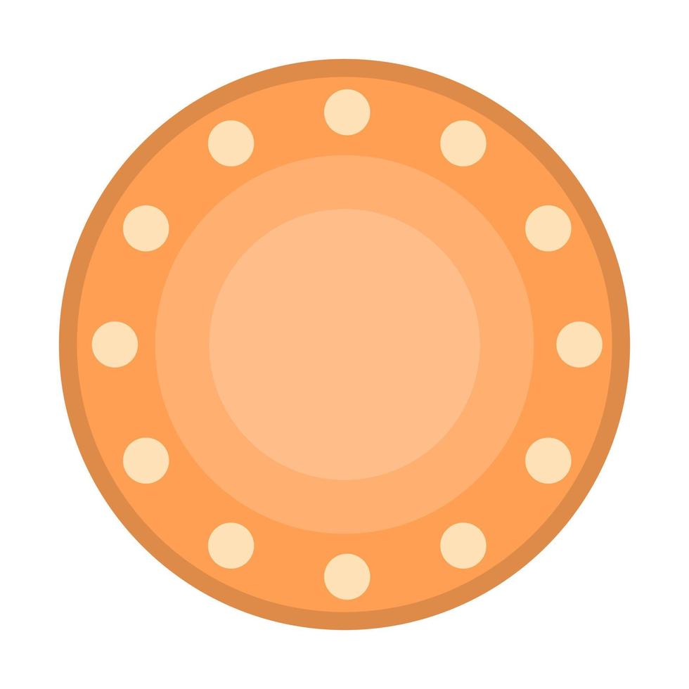 Ceramic plate with ornament. Kitchen utensils and dinnerware. vector