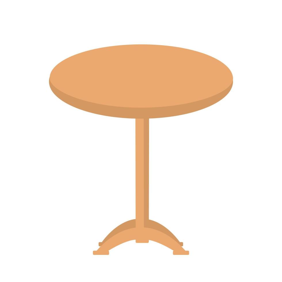 Round wooden table. vector