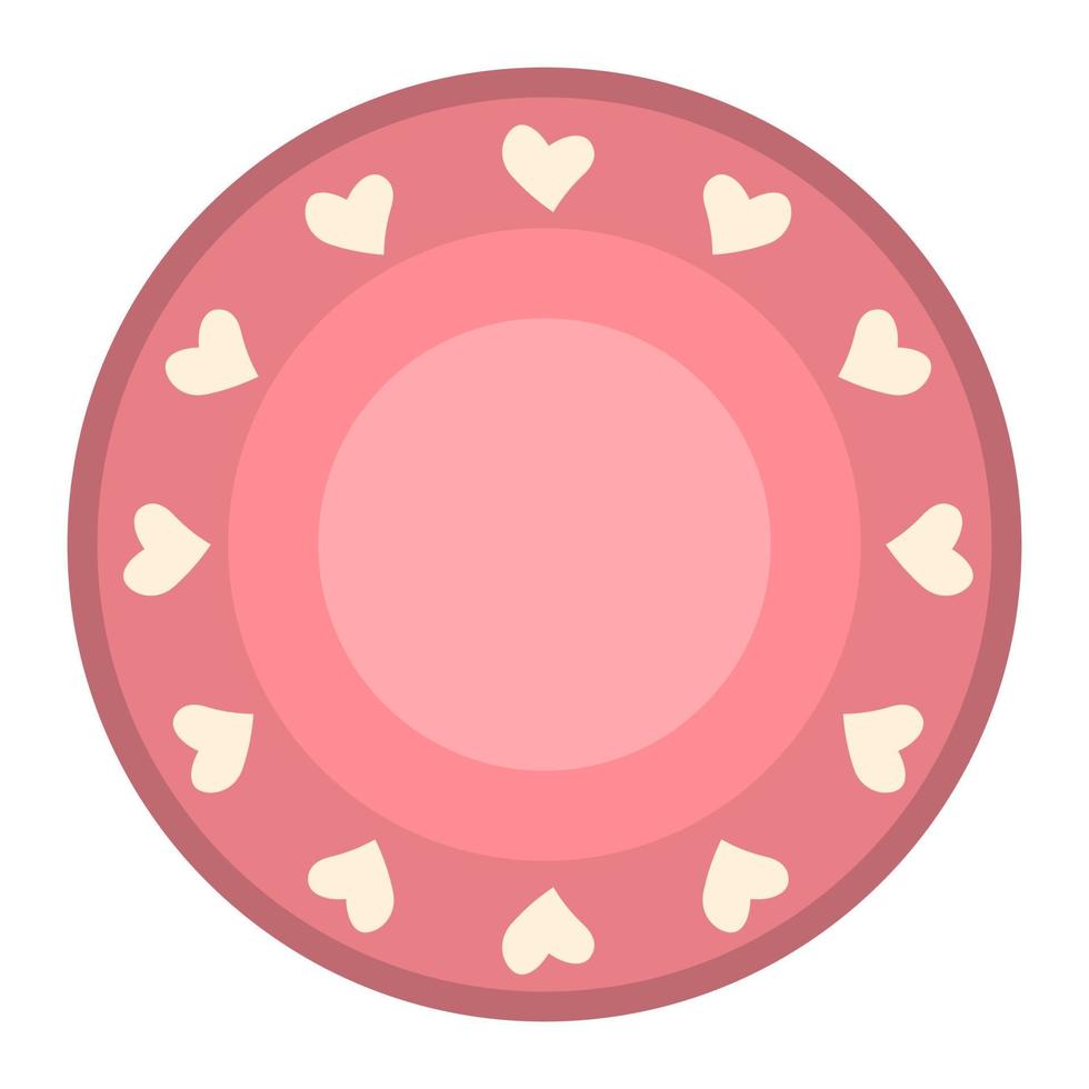 Ceramic plate with ornament. Kitchen utensils and dinnerware. vector