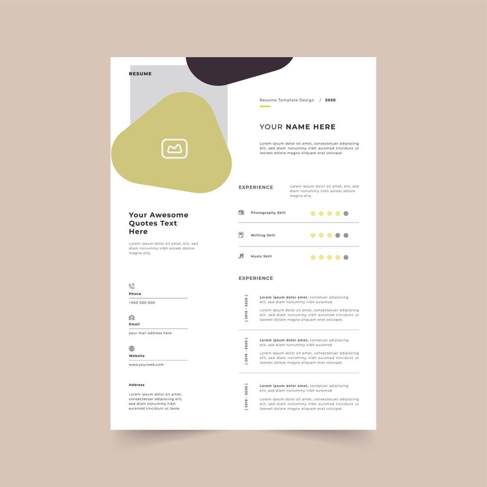 Creative Resume CV Template Design in A4 Paper. vector