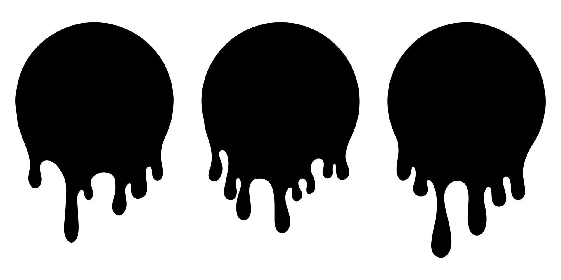 Dripping liquid. Current paint, stains. Paint dripping. Current inks. isolated on white background. Vector illustration.