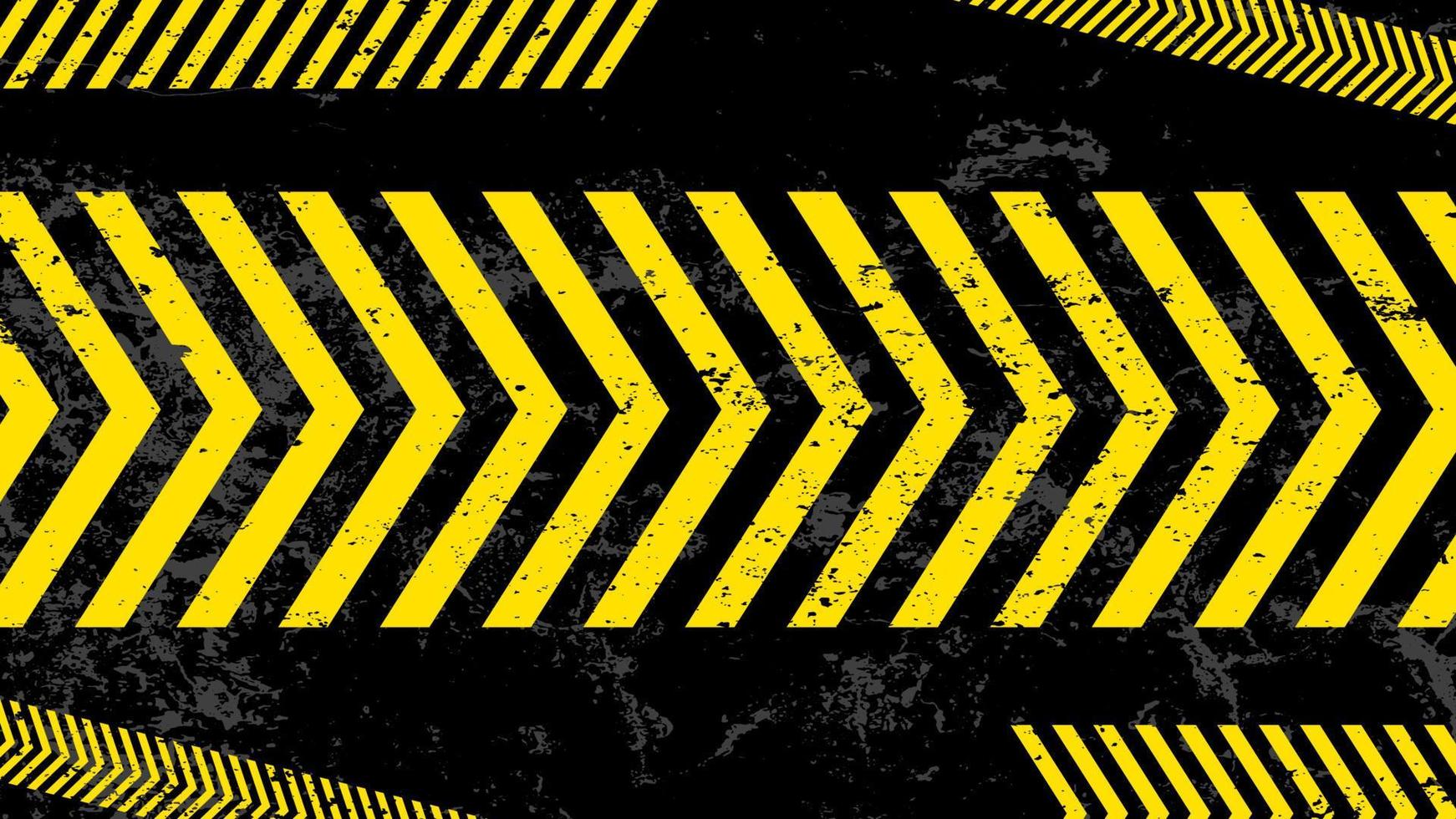 A grungy and worn hazard stripes texture. Abstract warning striped rectangular background, yellow and black stripes on the diagonal, a warning to be careful vector