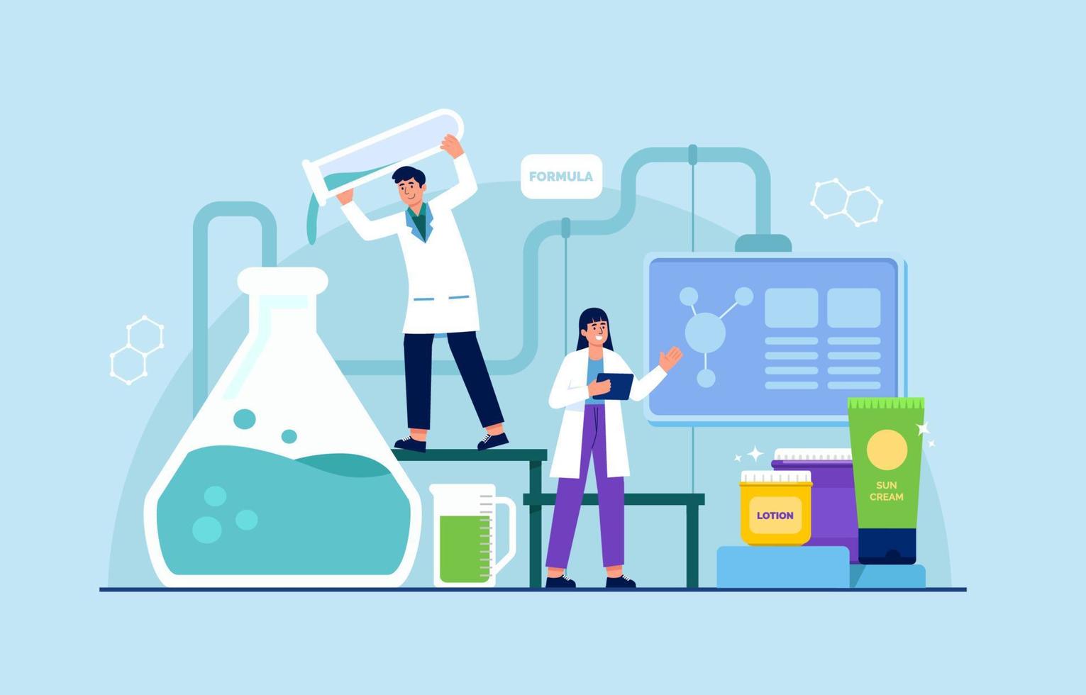 Making Skincare in Lab Concept Art vector