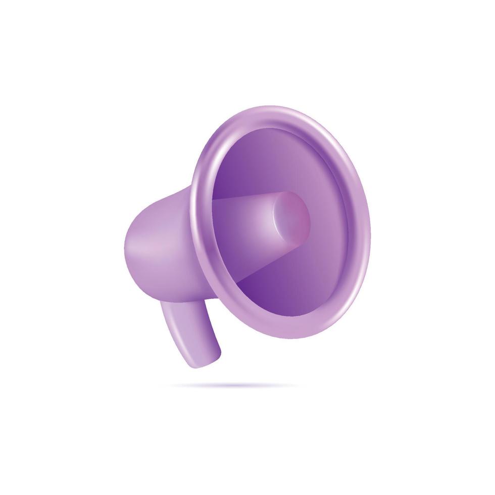 Megaphone 3d icon object vector illustration design element