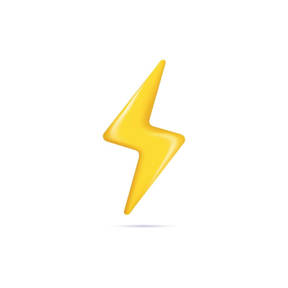 Flash thunder 3d icon object vector illustration design element