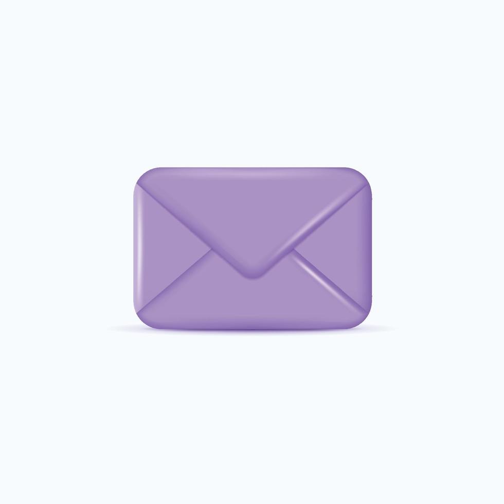 Email envelope 3d icon vector illustration design element