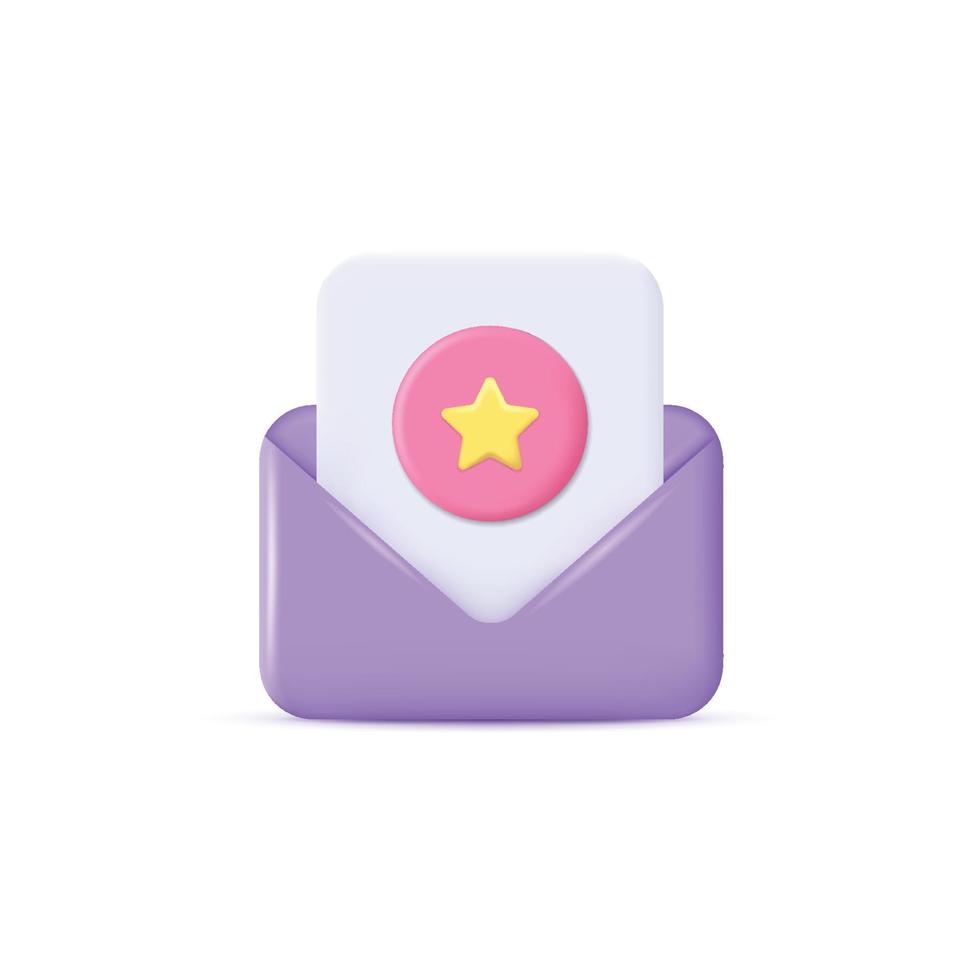 Email envelope 3d icon vector illustration design element