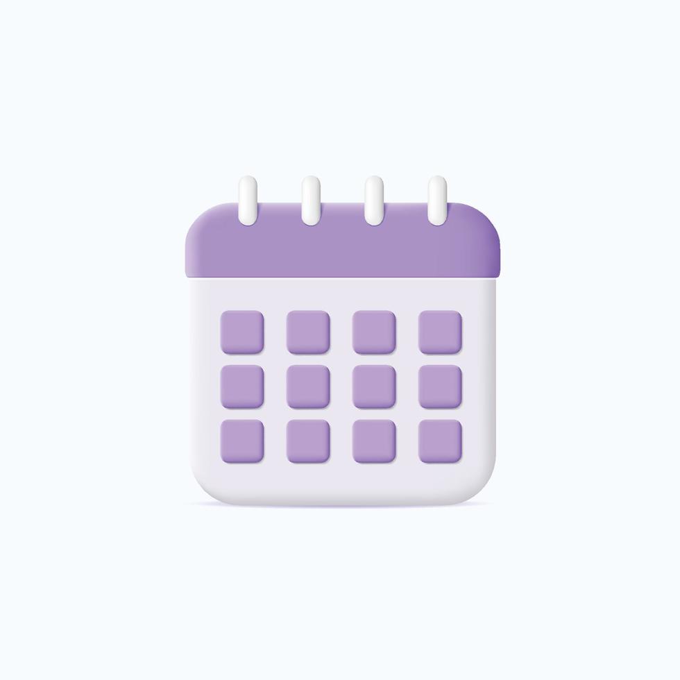 Calendar 3d icon vector illustration design element