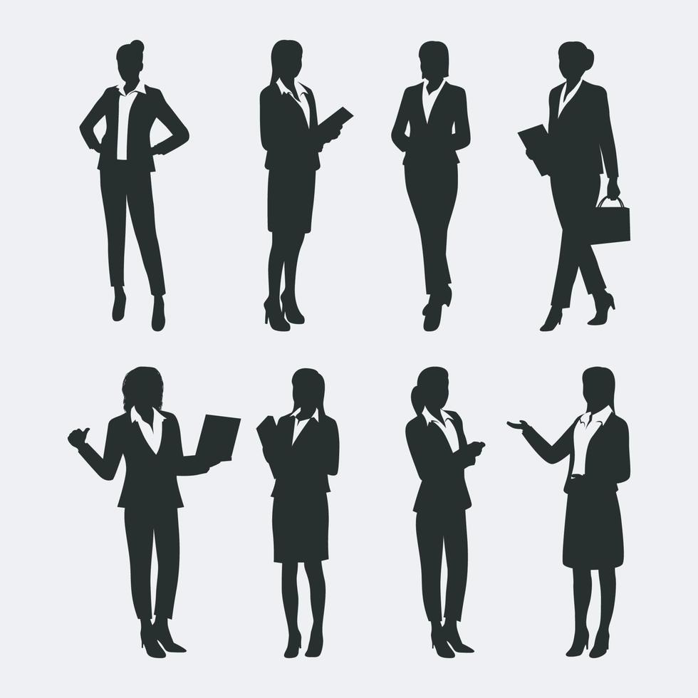 Silhouette of Business Woman Character vector