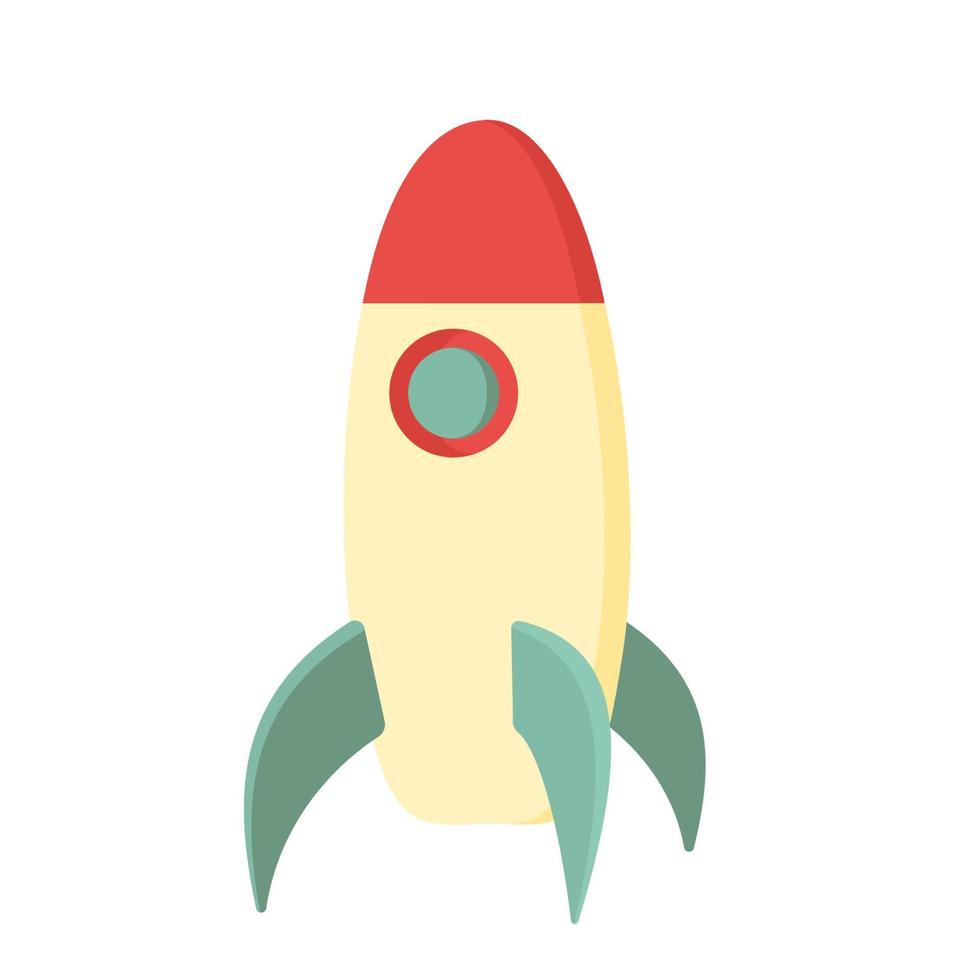 Kids toy rocket icon. Childrens colorful plastic toy. Flat vector illustration for your design isolated on white background.