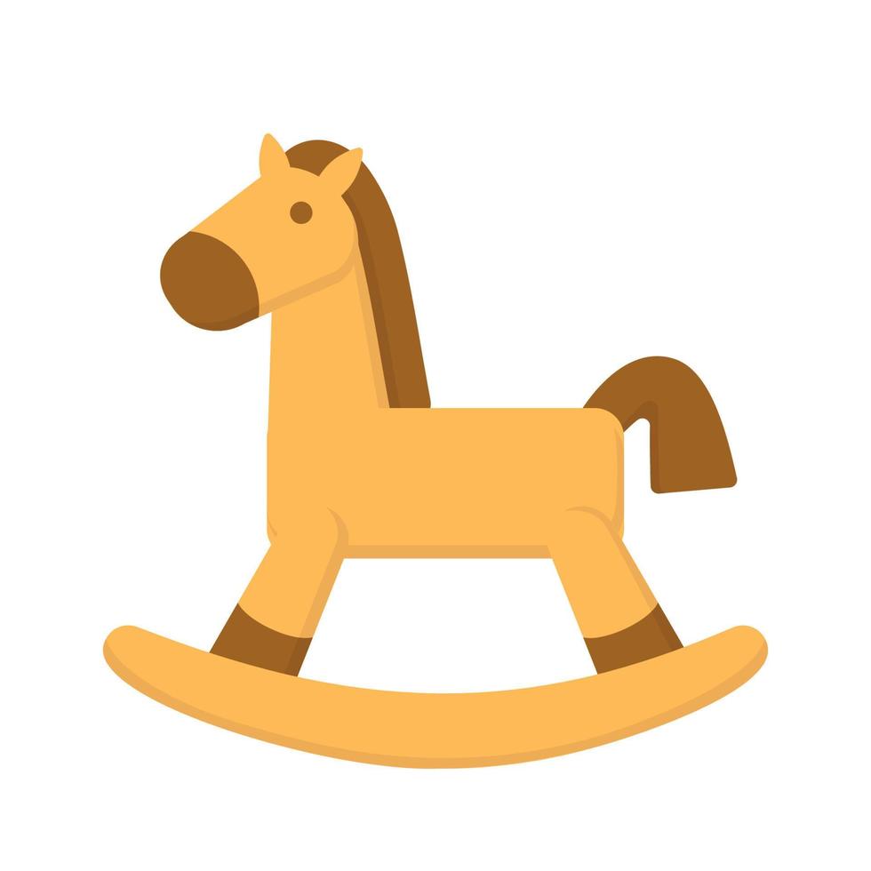 icono de caballo balancín de juguete para niños. juguete de plástico colorido para niños. ilustración de vector plano para su diseño aislado sobre fondo blanco.