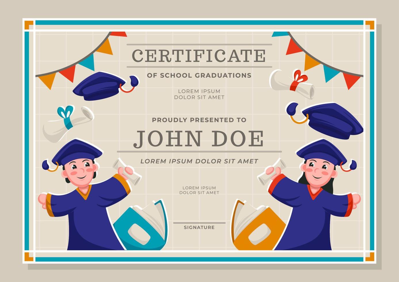 Certificate Template of Graduations vector