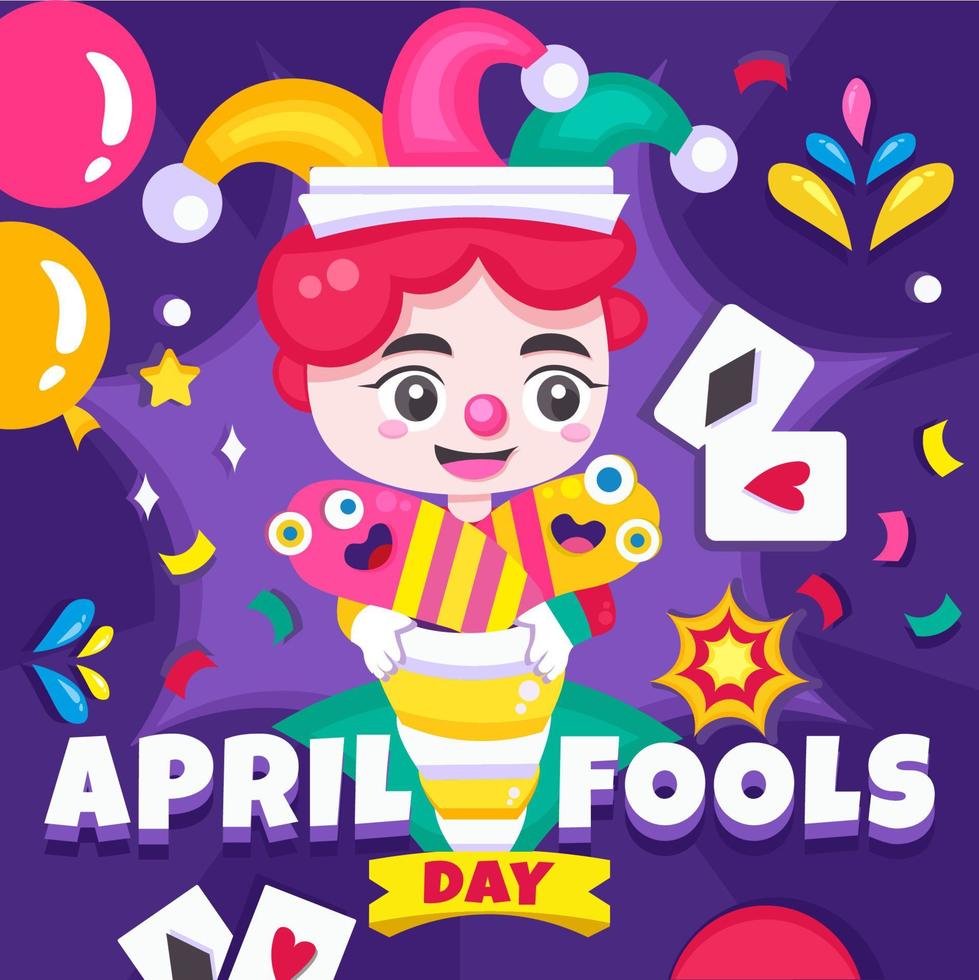Clown Prank Of April Fools vector