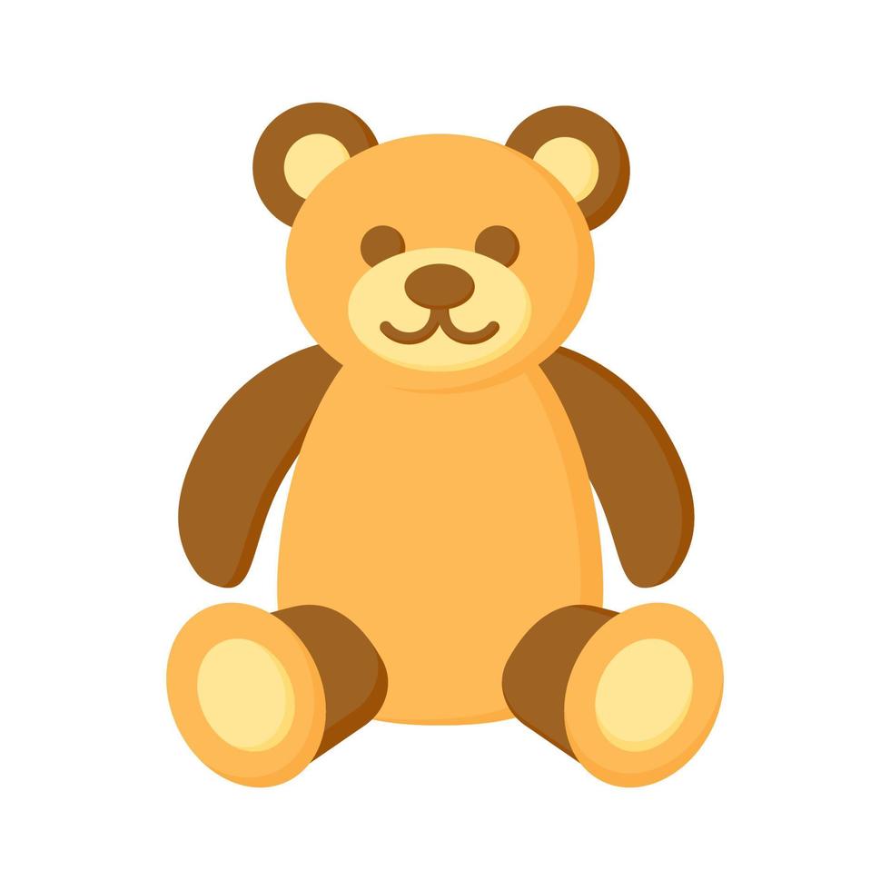 icono de oso de juguete para niños. ilustración de vector plano de juguete para niños para su diseño aislado en fondo blanco.