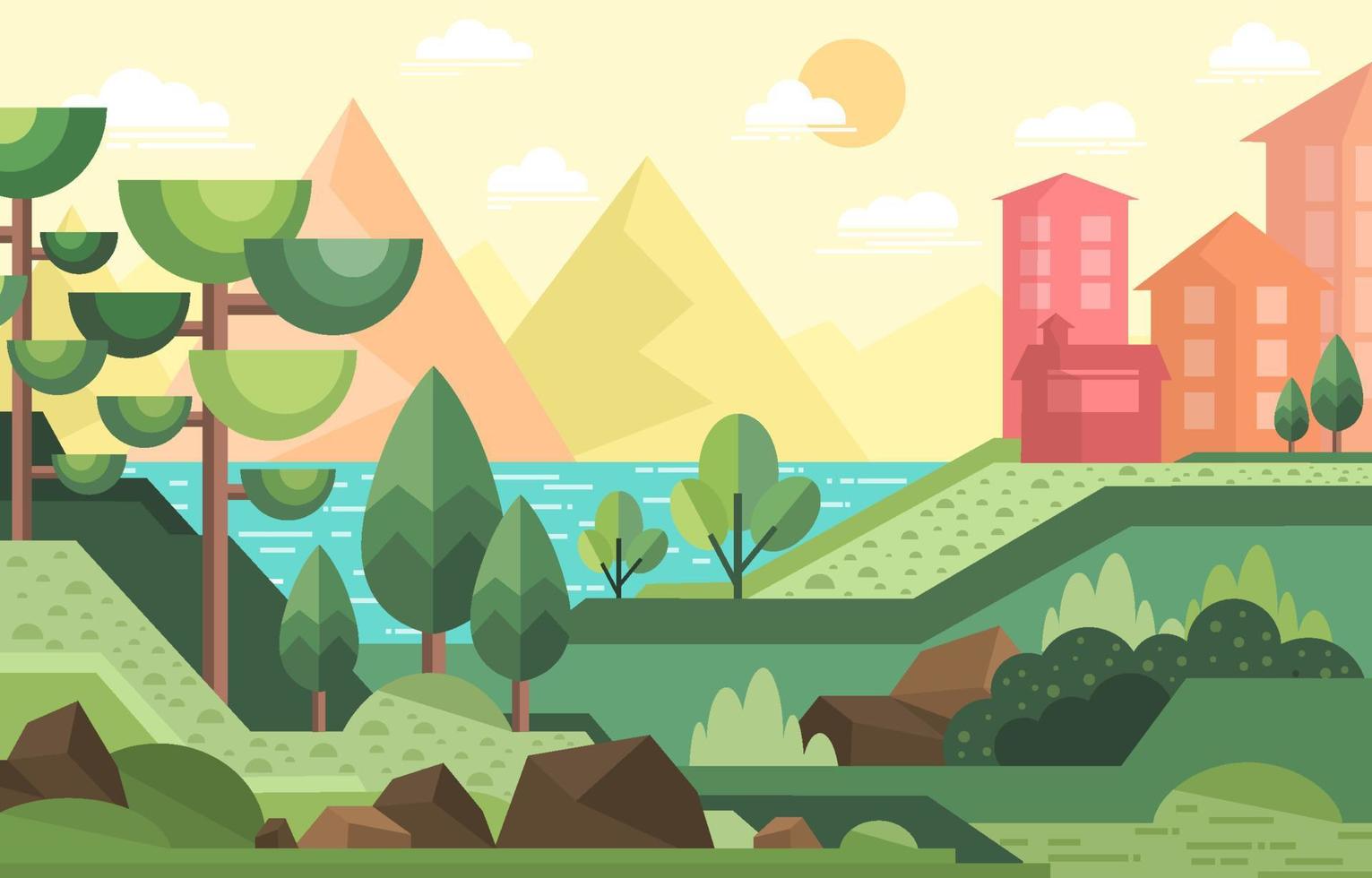 paisaje panorámico natural vector