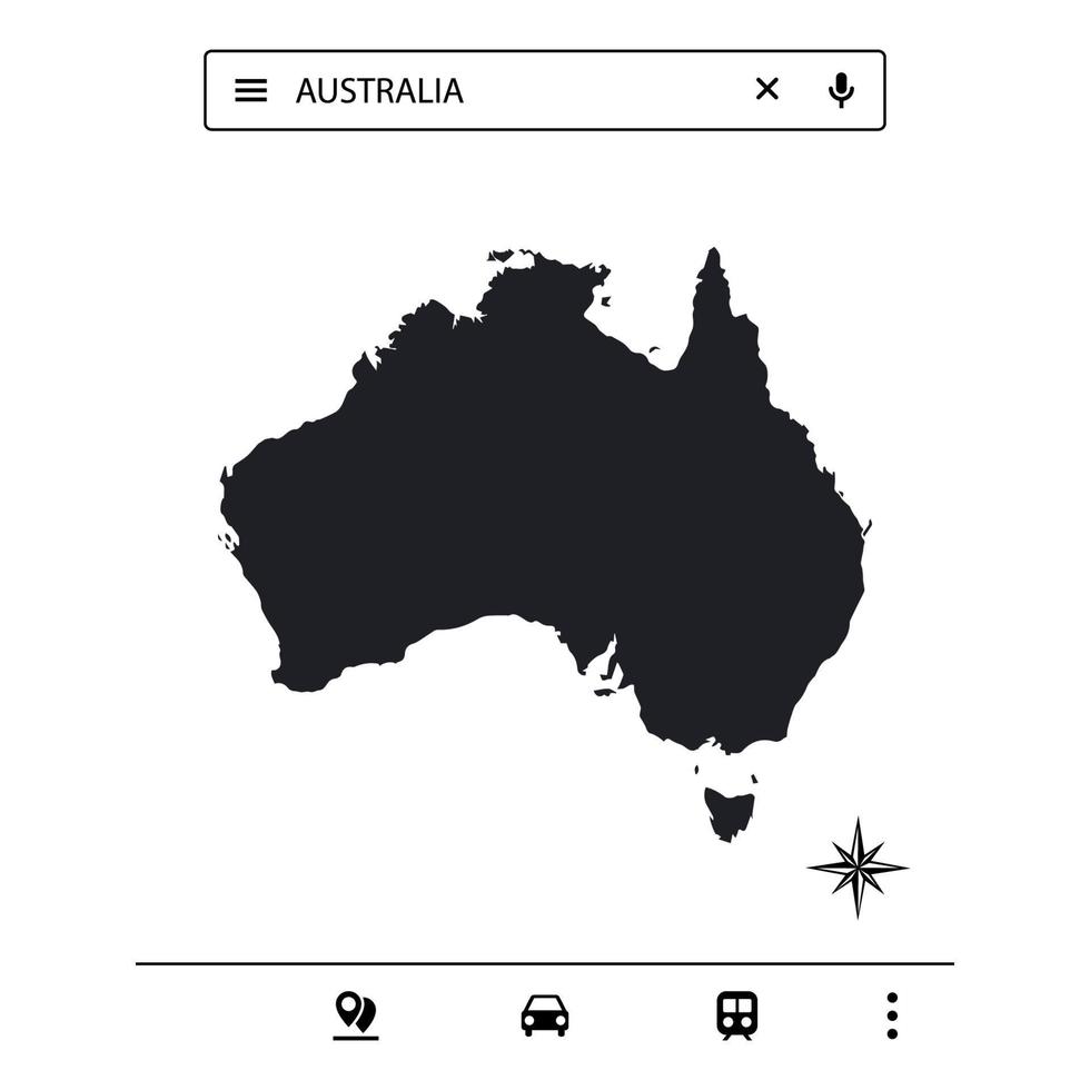 Icon Australia Map of Isolated Vector eps10