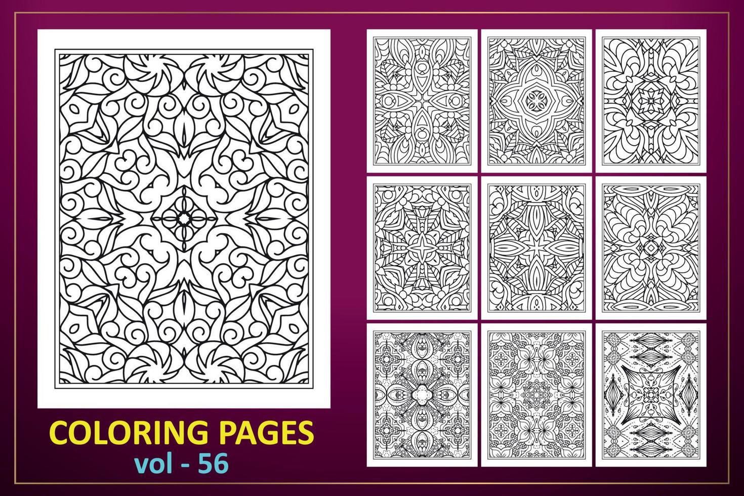 Coloring page mandala background. black and white coloring book pattern. vector