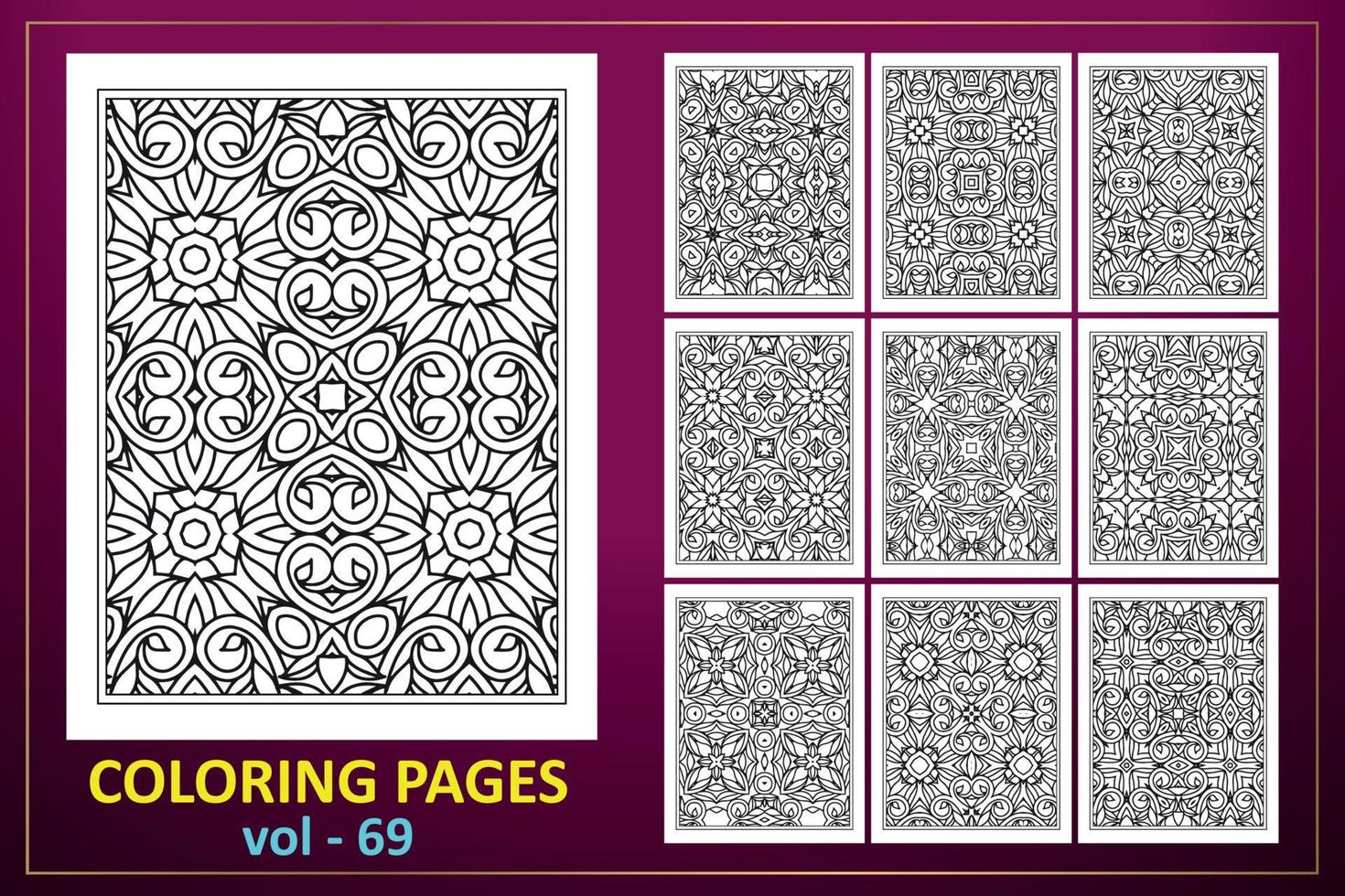 Coloring page mandala background. black and white coloring book pattern. vector