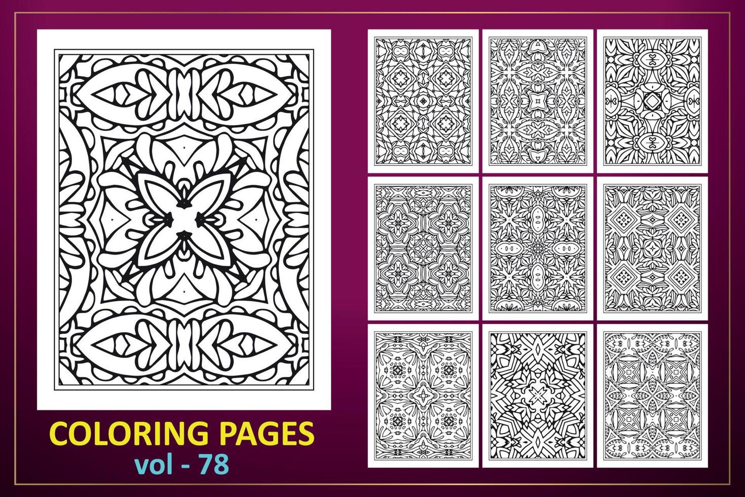 Coloring page mandala background. black and white coloring book pattern. vector