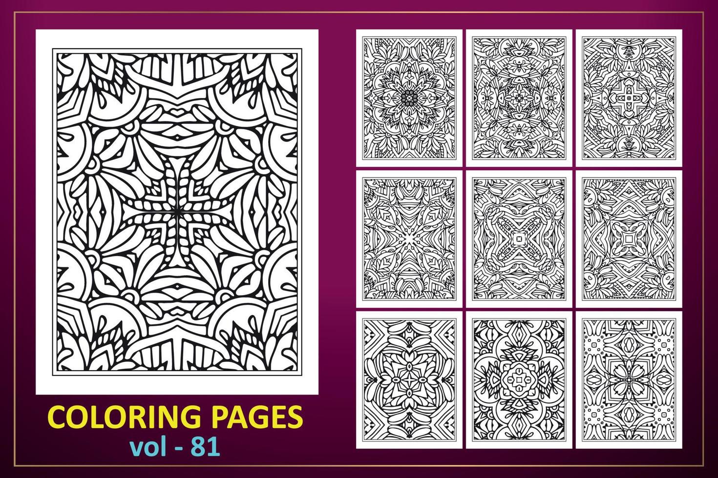 Coloring page mandala background. black and white coloring book pattern. vector