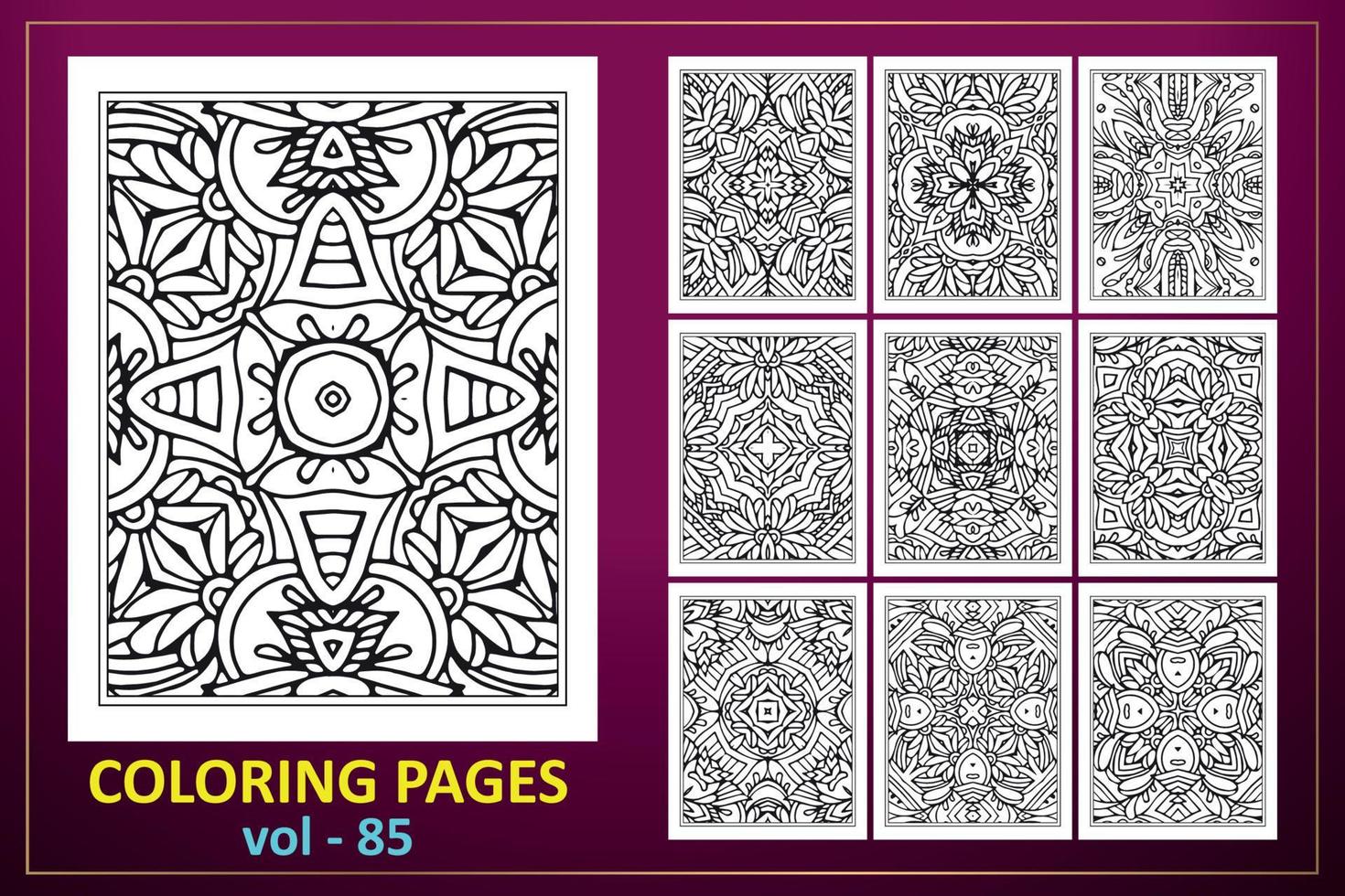 Coloring page mandala background. black and white coloring book pattern. vector