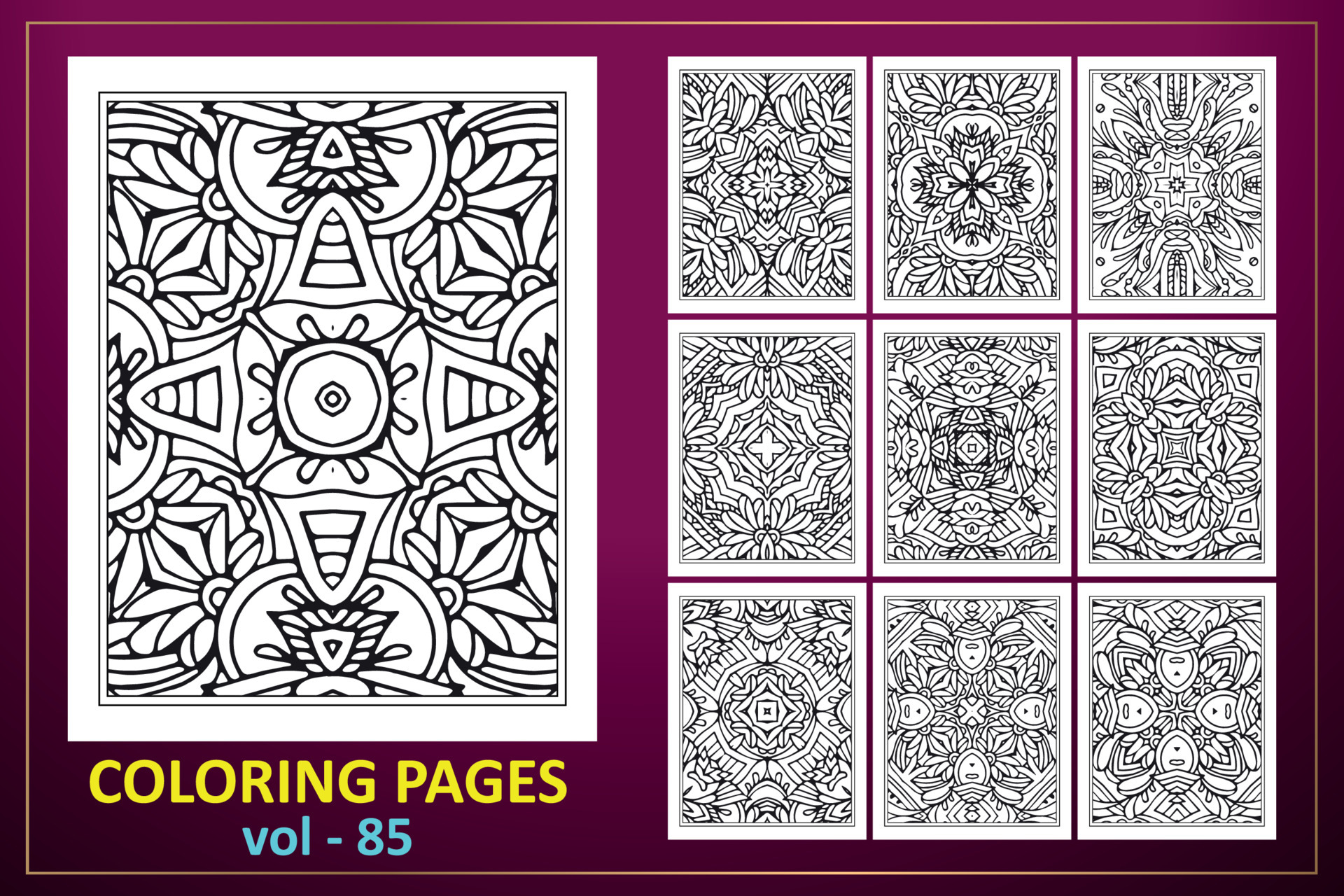 Coloring page mandala background. black and white coloring book pattern