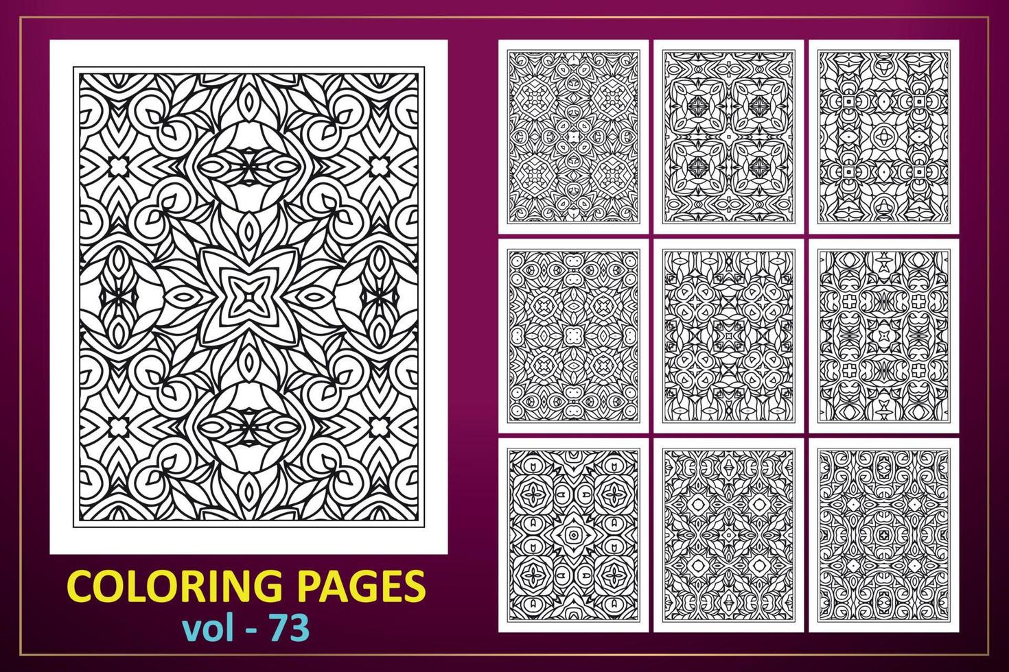 Coloring page mandala background. black and white coloring book pattern. vector