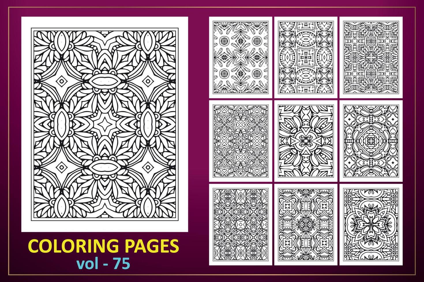 Coloring page mandala background. black and white coloring book pattern. vector