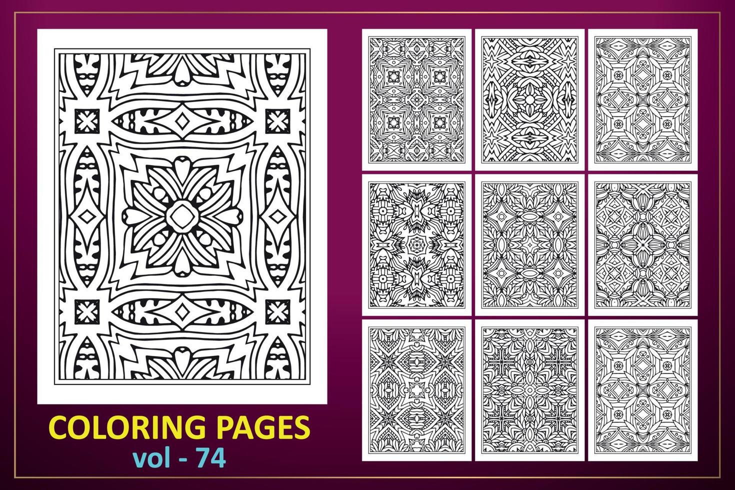 Coloring page mandala background. black and white coloring book pattern. vector