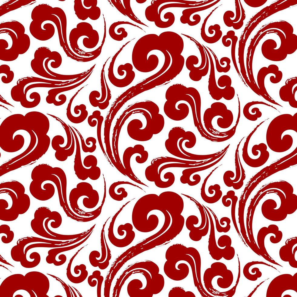 pattern floral red drawing brush vector